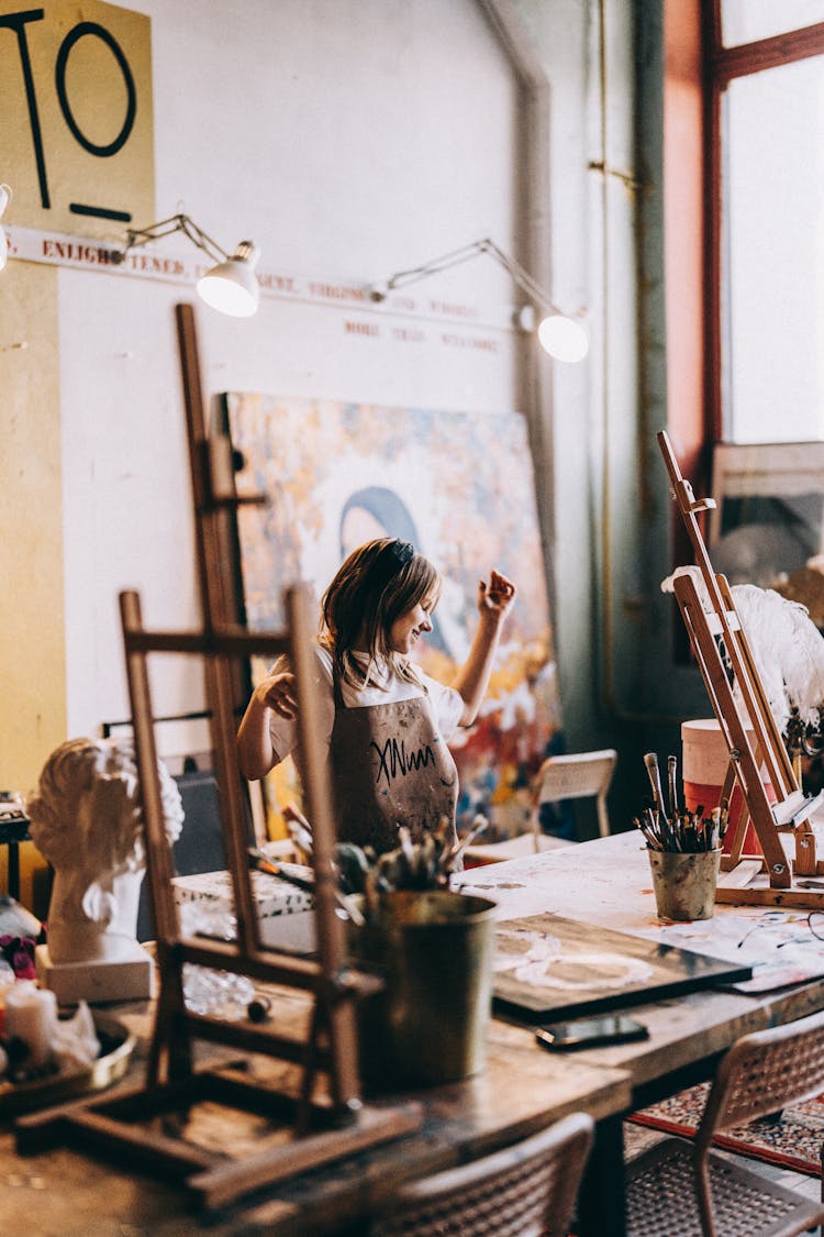 Young Woman In An Art Studio 