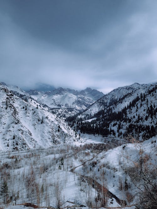 Snowed Rolling Mountain Landscape