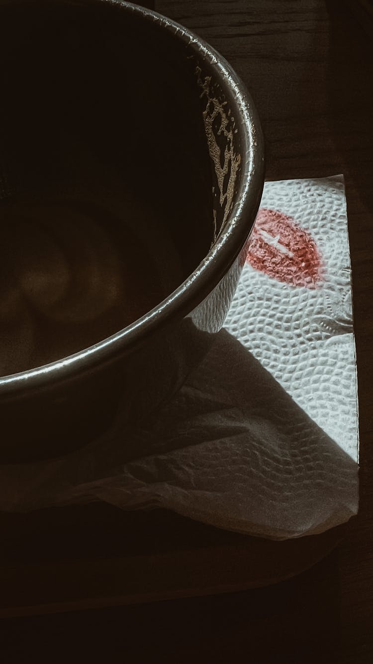 A Napkin With Lipstick 