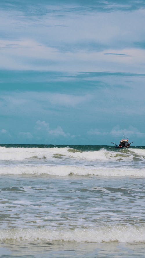 Sea Waves Splashing on the Shore 