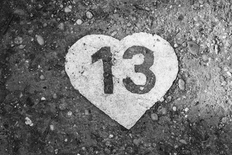 Number 13 On Heart On Ground