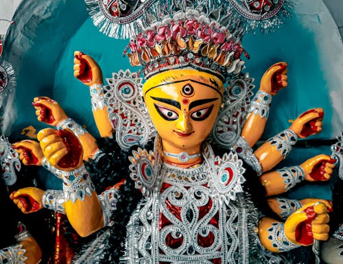 A Colorful Durga Goddess Statue