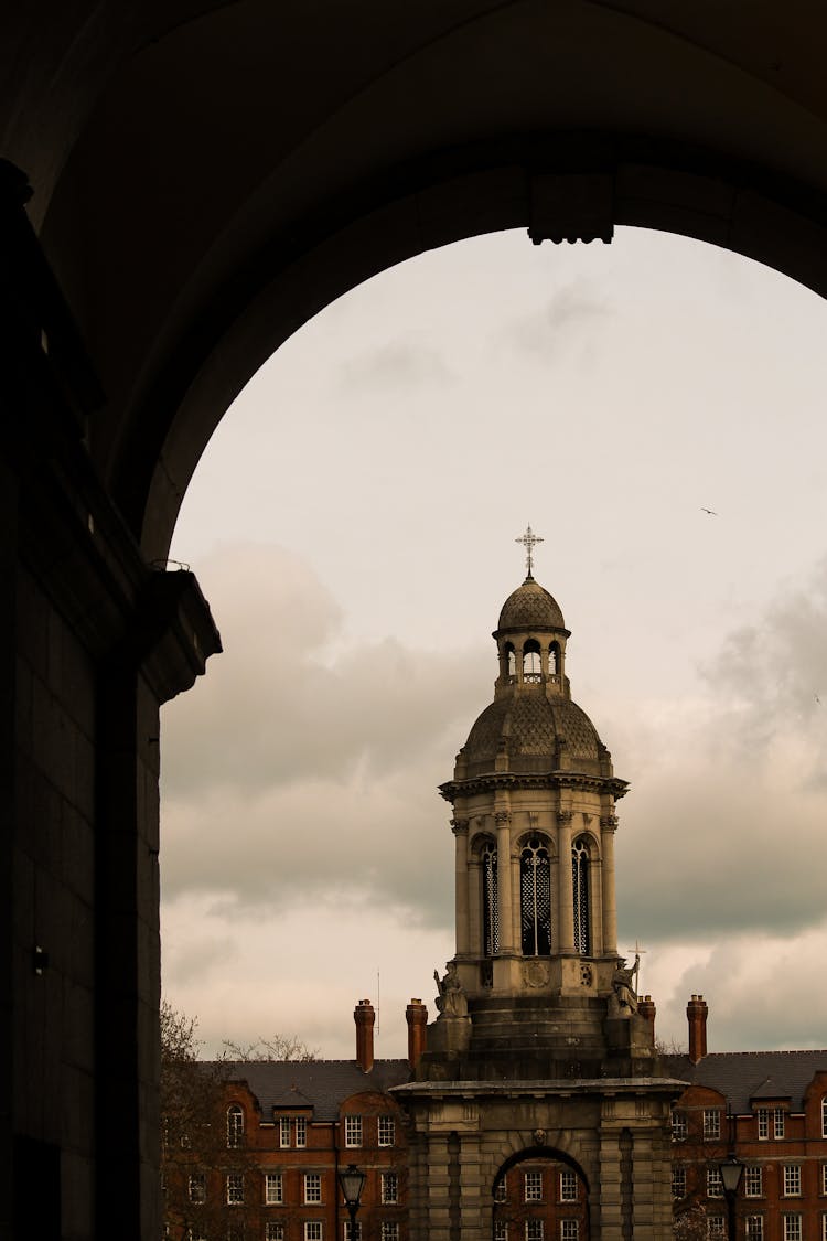 The Bell Tower At Trinity College In Dublin, Ireland 