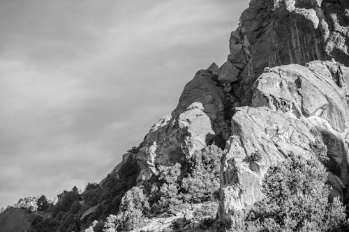 Free Grayscale Photography of Rock Formation Stock Photo