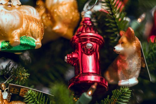 Free 赤い消火栓のクリスマスの装飾 Stock Photo