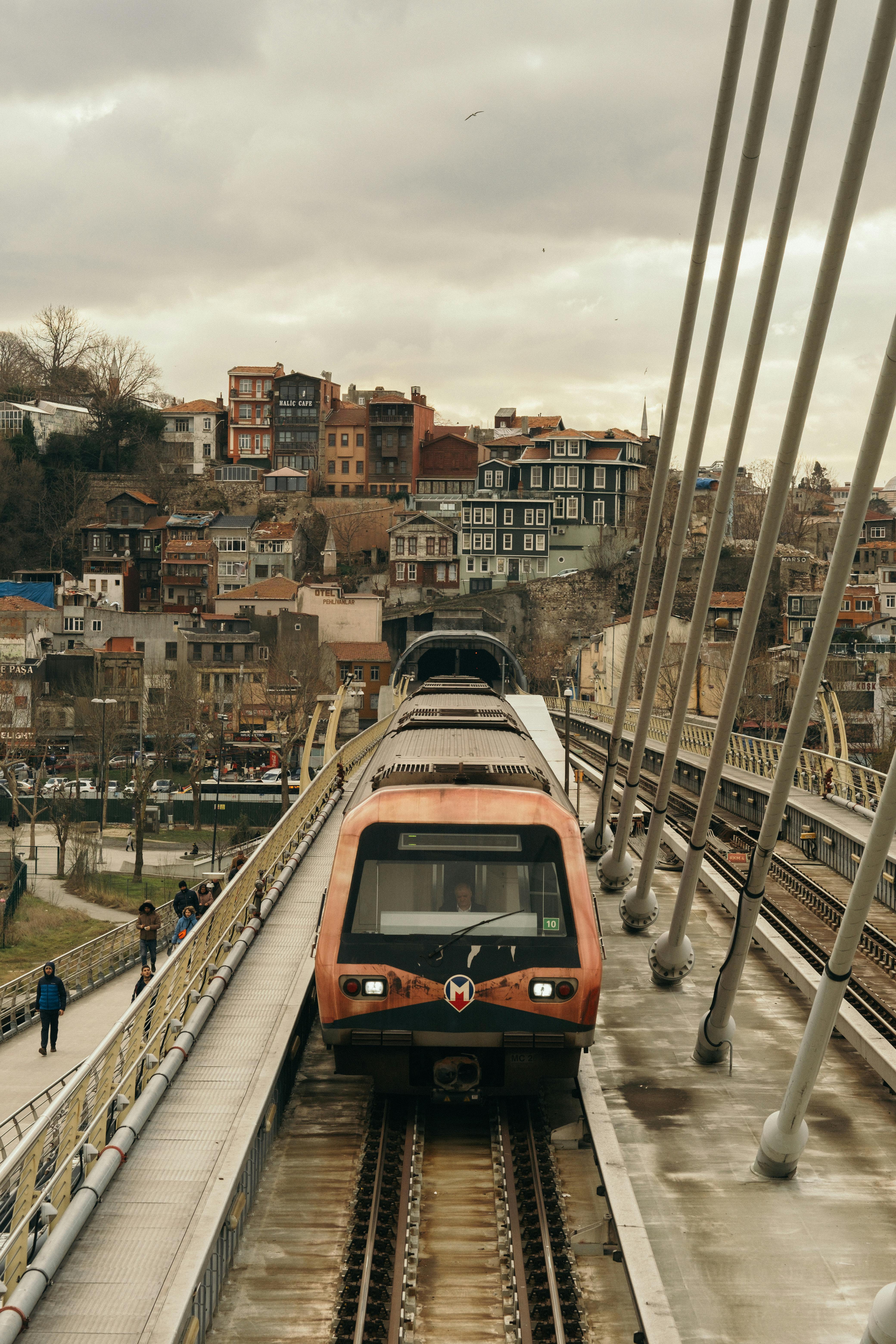 Metro Train on Halic Bridge · Free Stock Photo