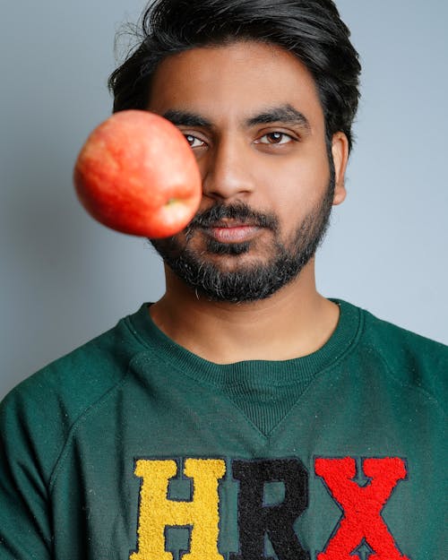 Man with apple