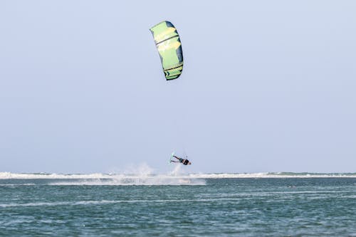 Man while Kitesurfing