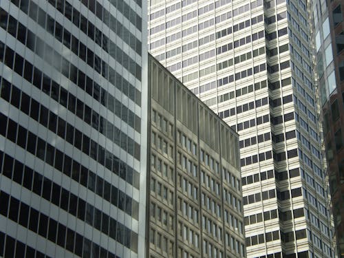 Facades of Modern Skyscrapers in City 