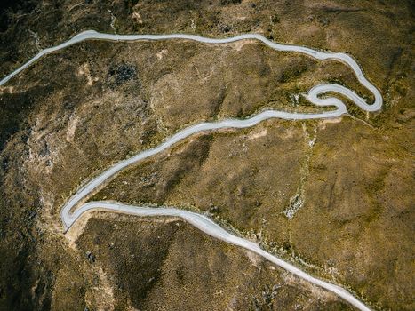 Turns on Road in Mountains