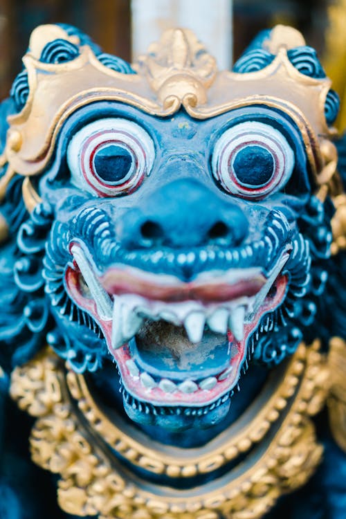 Close-up of a Statue of Barong, a Balinese Deity