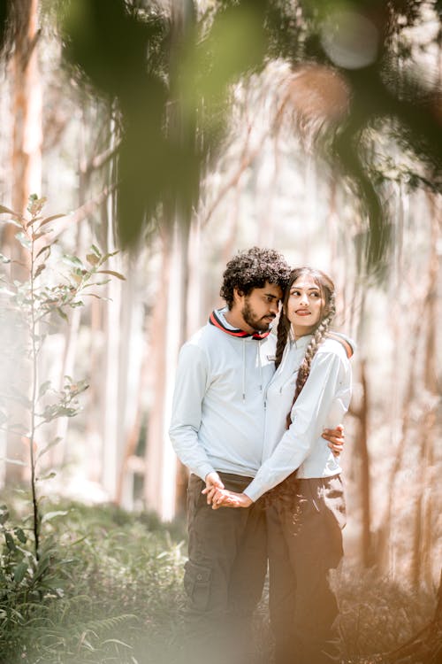 Immagine gratuita di abbracciando, alberi, coppia