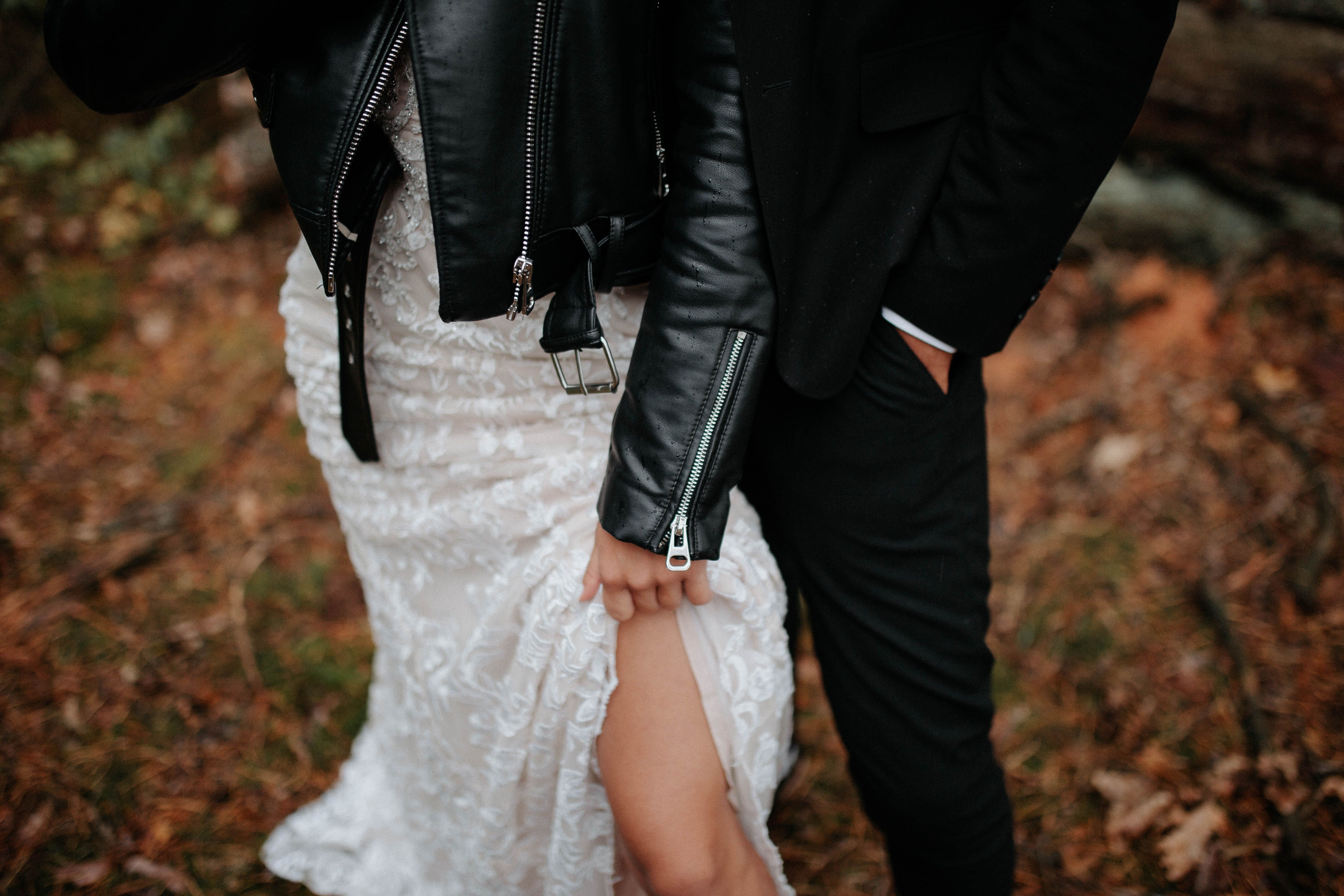 Bride in Wedding Dress and Jacket  Free Stock Photo