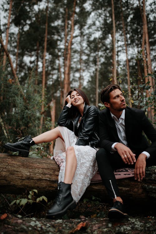 Models Posing in Forest