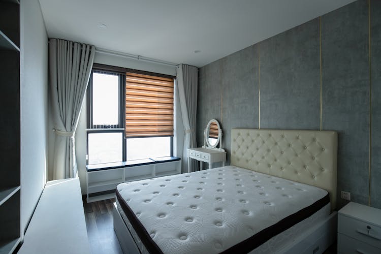 Wide Angle Shot Of An Empty Bedroom Interior