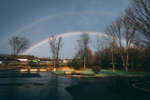 Základová fotografie zdarma na téma dramatická obloha, duha, krásný