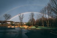 Rainbow over Houses and Trees