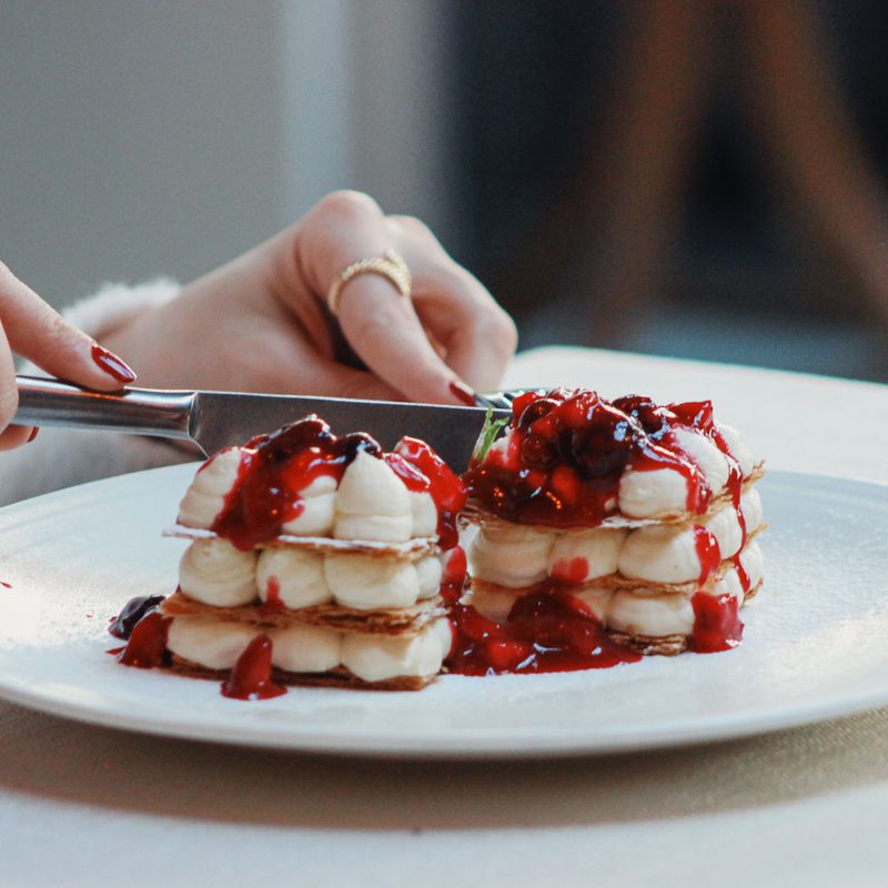 Pistachio Mille-Feuille with Honey Cream