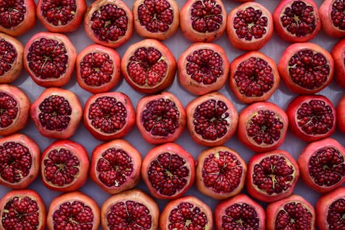 Rows of Halved Pomegranates