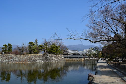 Park near Matsumoto Castle in Japan
