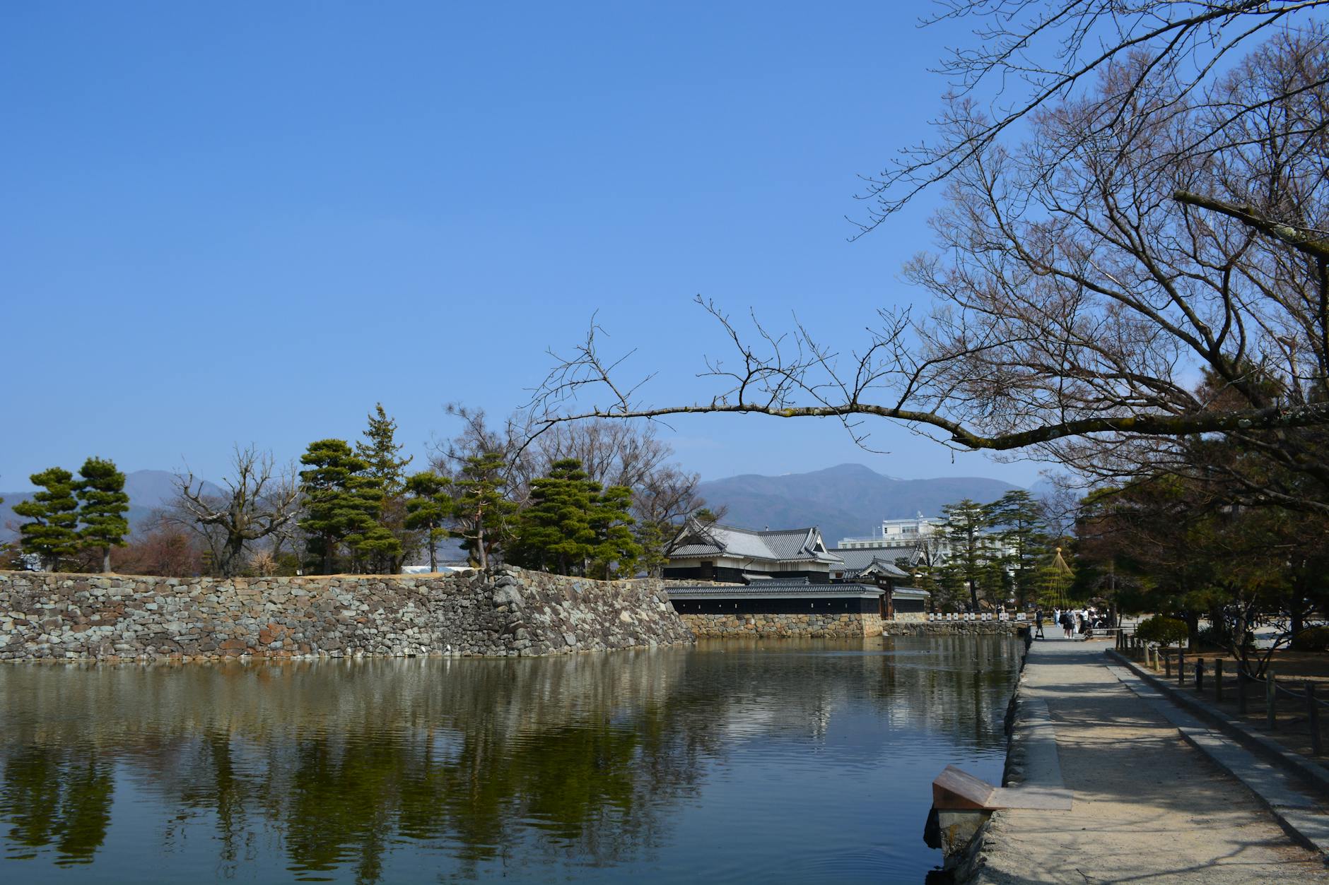 Park near Matsumoto Castle in Japan