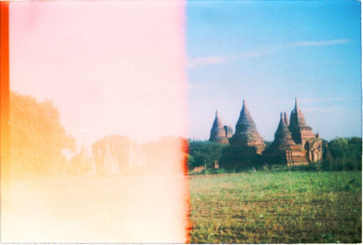 Overexposed Photo Of Temple Spires