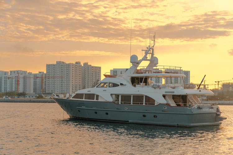 Boat Moored In Harbor