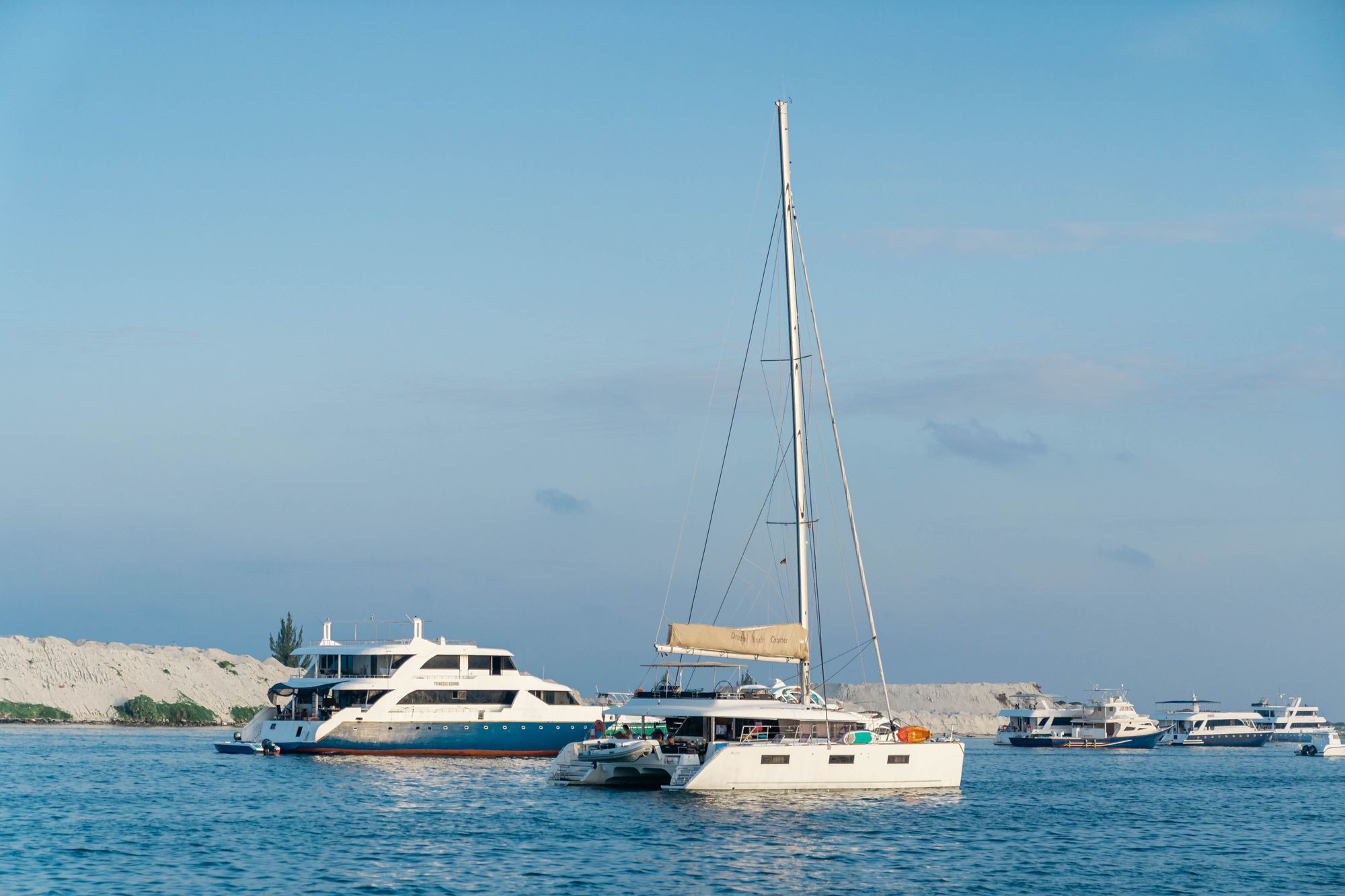 Yachts in a Mediterranean marina