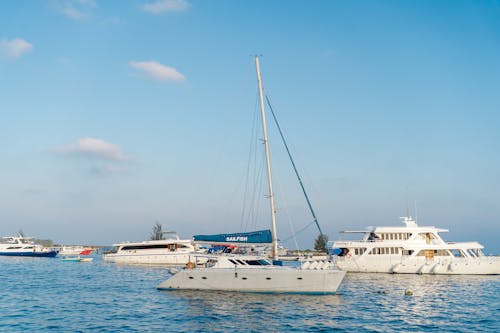 Kostenloses Stock Foto zu blauer himmel, boote, fähren