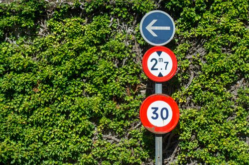 European road signs and driving regulations