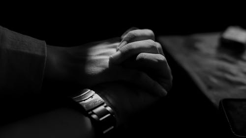 Free Black and White Close-up Picture of Man and Woman Holding Hands  Stock Photo