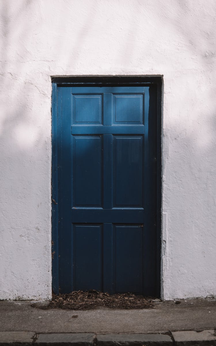 Blue Doors To Traditional White House