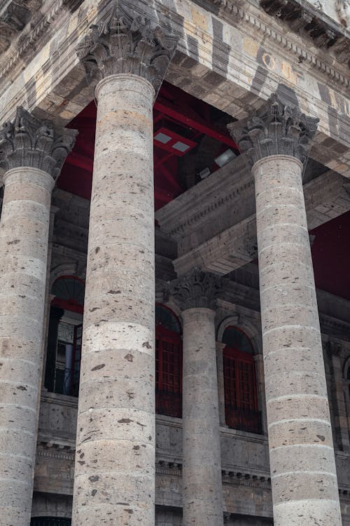 Building With Center Column Majestic Columns of Historic Building · Free Stock Photo