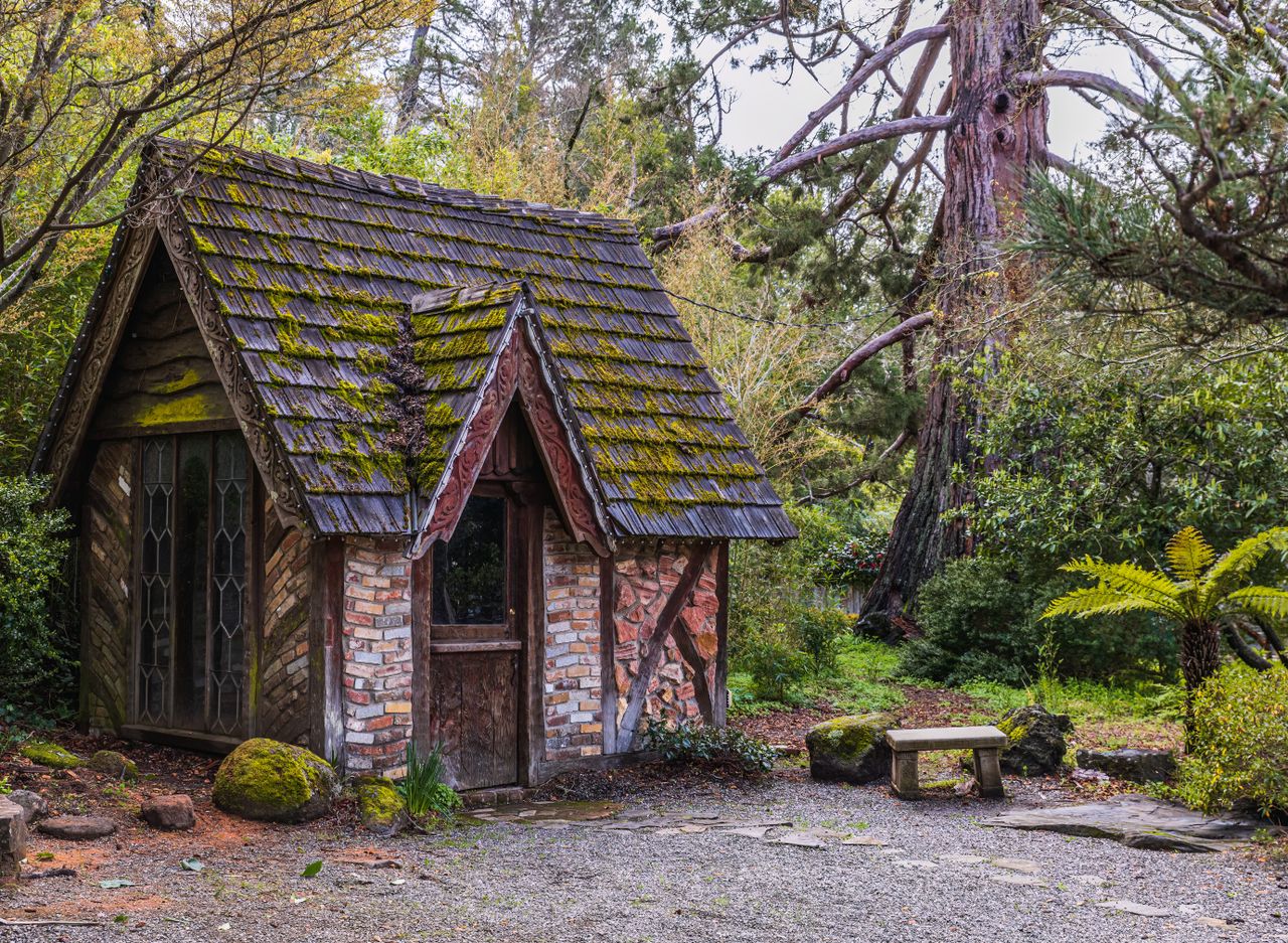 a quaint wooden cabin amidst lush greenery perfect for a summer retrea