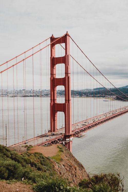 Free Stunning view of the Golden Gate Bridge in San Francisco. A quintessential American landmark. Stock Photo