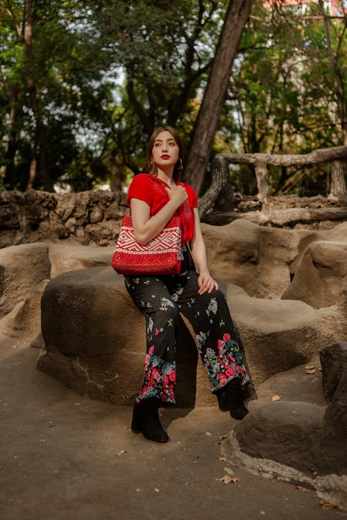 Woman with Bag at Park