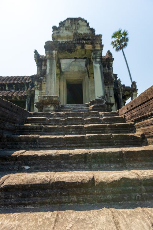 Free Explore ancient ruins with stone steps leading to a historic temple entrance, showcasing cultural heritage. Stock Photo