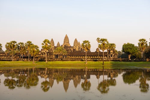 The Angkor Wat, Siem Reap, Cambodia seen from across the Water