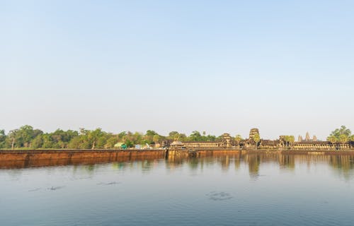 Panoramic View of the Angkor Wat, Siem Reap, Cambodia seen from across the Water