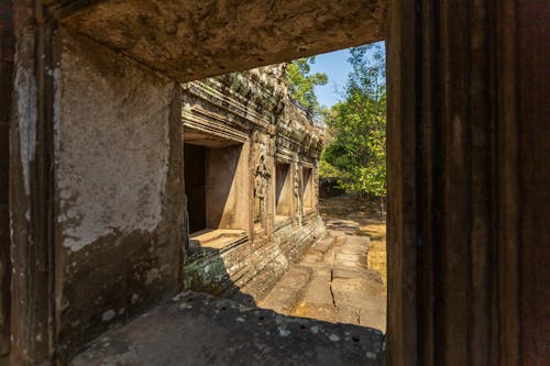 Walls of the Temple in the Angkor Wat Temple Complex, Siem Reap, Cambodia 