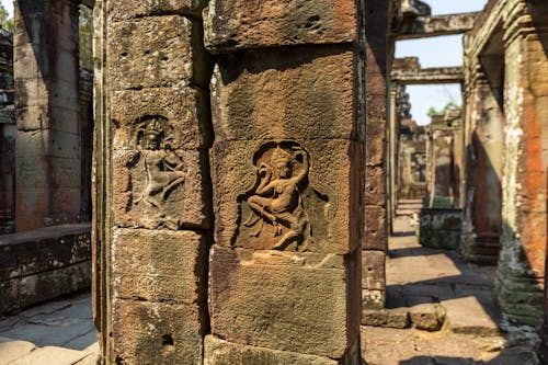 Columns in the Angkor Wat, Siem Reap, Cambodia