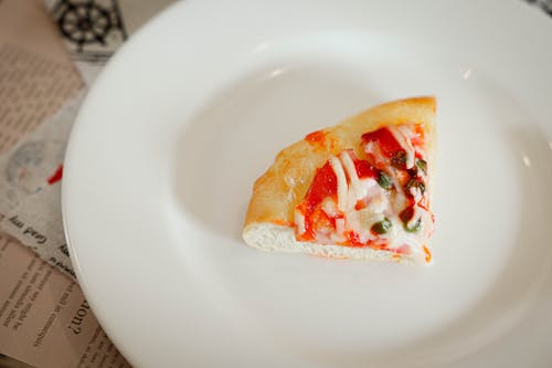 Slice of Pizza on Plate