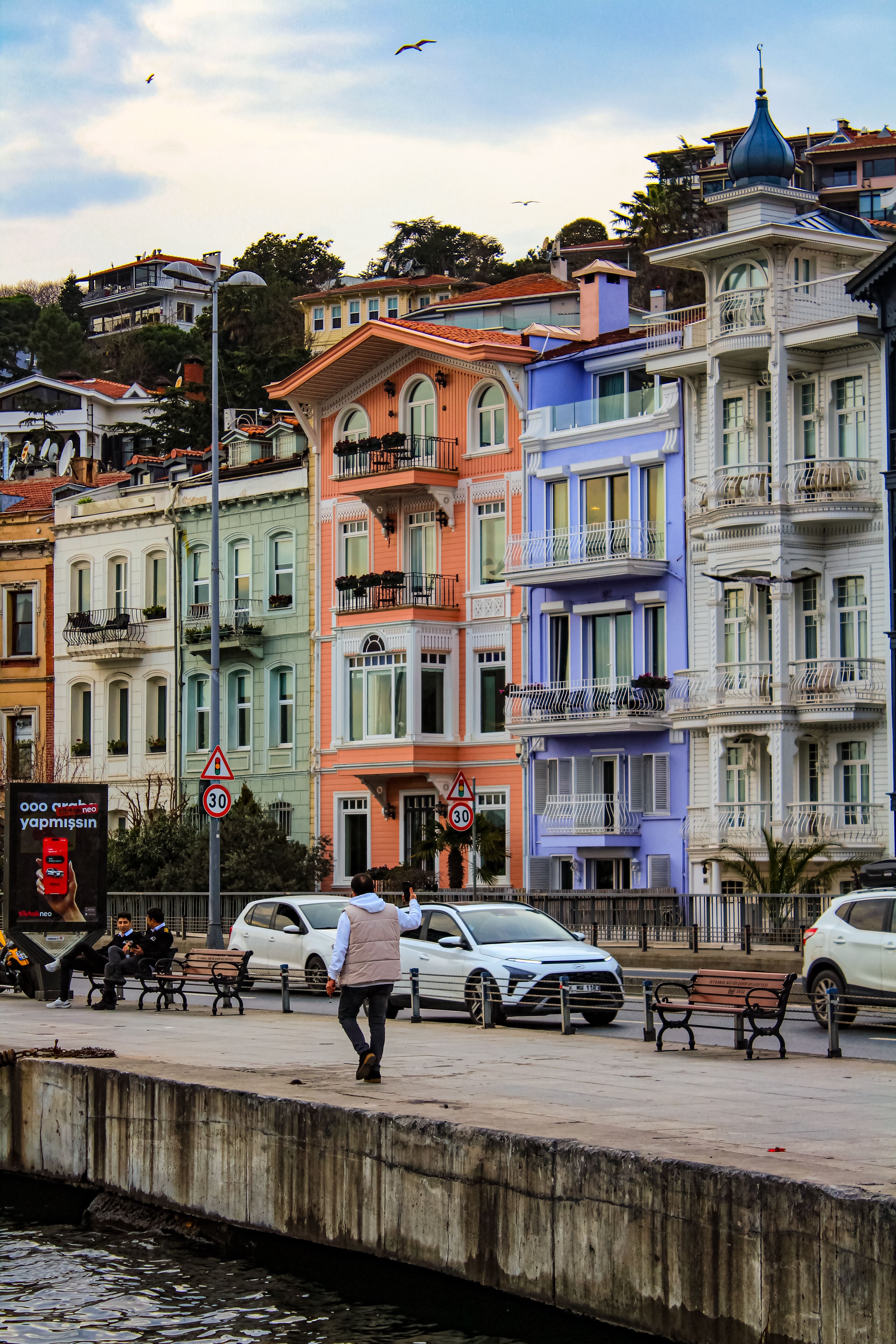 Colorful Houses on City Street near Canal · Free Stock Photo