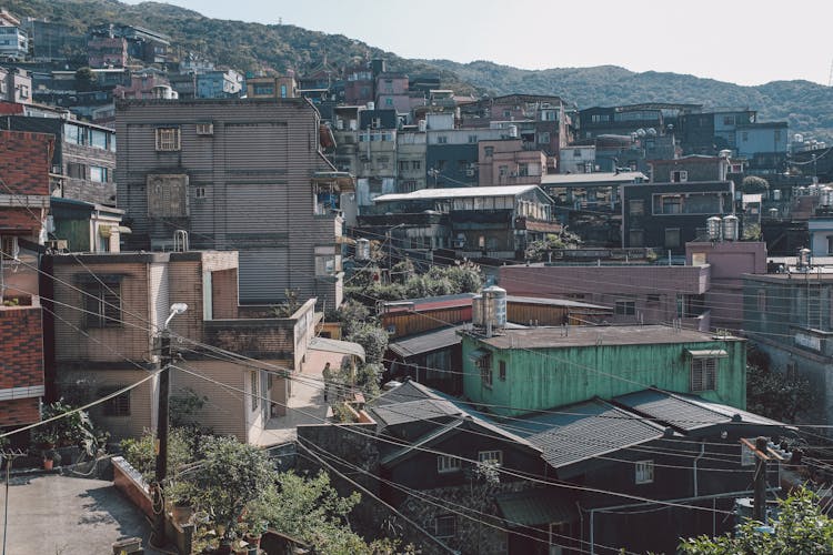 Photo Of A Hilly Neighbourhood In An Asian City