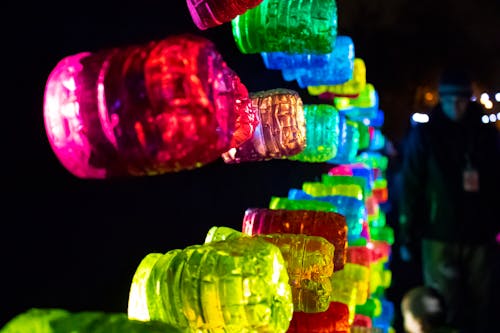 Free stock photo of bright colours, plastic bottles, rainbow