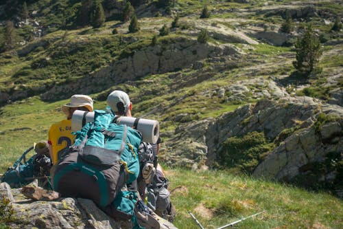 Backapckers in Mountains in Summer