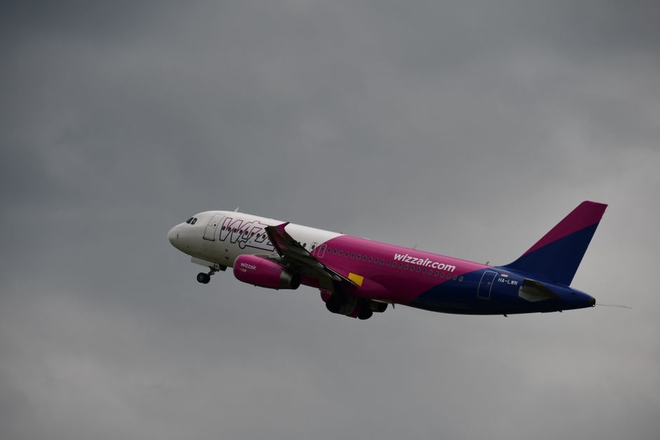Wizz Air aircraft at Tirana International Airport, Albania