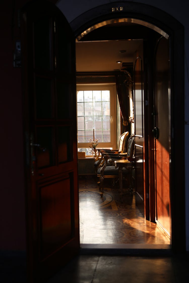 Retro Chairs In Home At Golden Hour