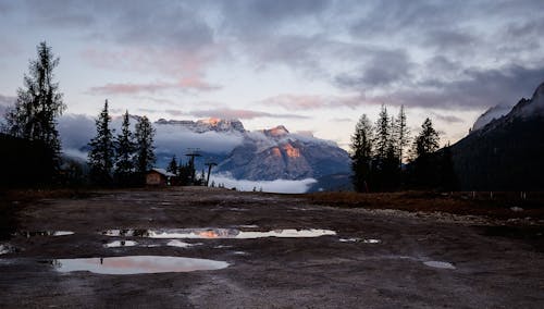 フィールド, 夕方, 山岳の無料の写真素材