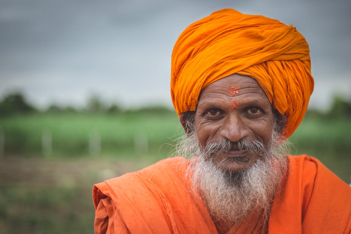 Elderly Man in Orange Turban